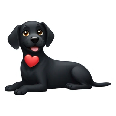 Black dog in love sticker