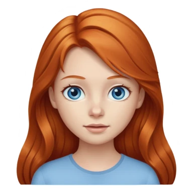 Ginger head girl with long hair and lightblue eyes sticker