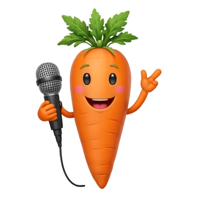 singing carrot with microphone sticker