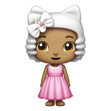 Hello kitty in pink dress sticker