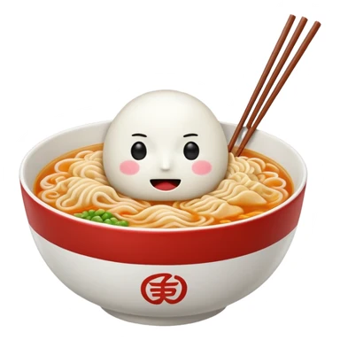 make the bowl of the ramen with a cute face and no face on the noodles and 2 chopsticks only sticker