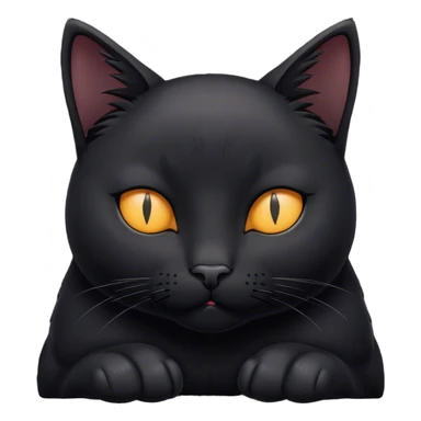 praying black cat with closed eyes sticker