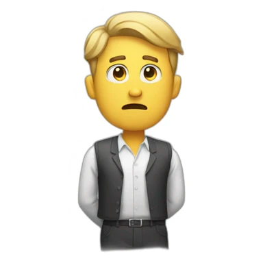 man shrugging his shoulders sticker