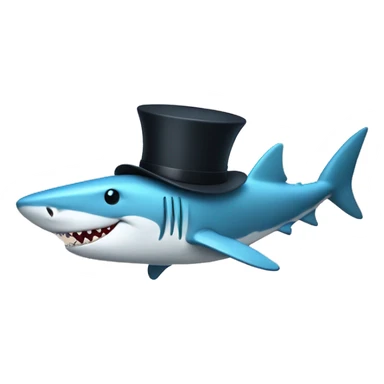  Coding Shark with a top hat sticker