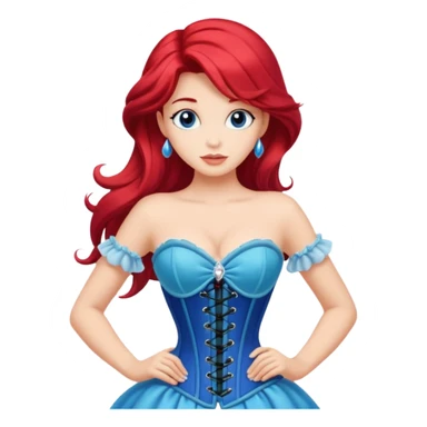 ariel with blue corset sticker