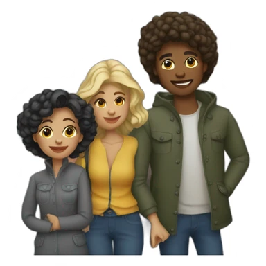 2 mujeres y un chico en Amsterdam sticker