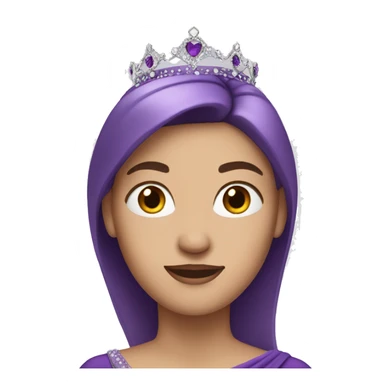 White woman with purple tiara and purple gown sticker