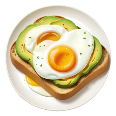 Avocado toast with a poached egg on top sticker