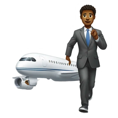 Young man striding a passenger jet flying throu cloudy skies sticker