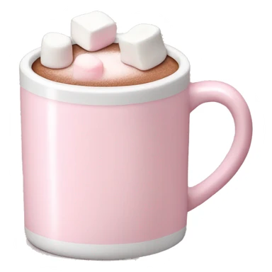 Light Pink mug of hot chocolate with marshmallows  sticker