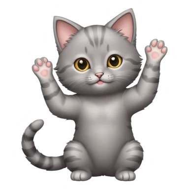  Cutest Gray kitten standing stretching arms sticker