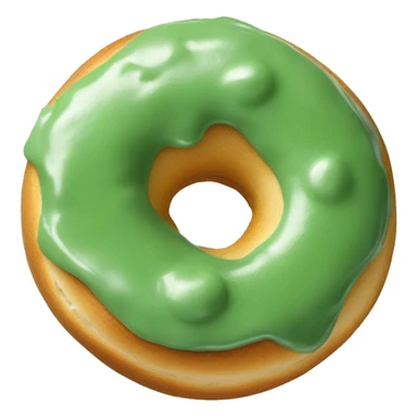 single green matcha bagel with green icing sticker