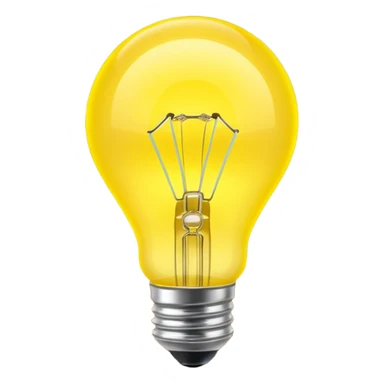 Generate a high-quality image of a glowing neon yellow light bulb, bright vibrant color, realistic glow effect, smooth gradient colors, no human figures, no facial features, no brand markings, simple dark background, high-resolution.
 sticker