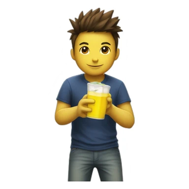 Piakchu avec une boisson dans la main sticker