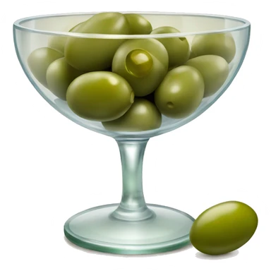 crystal bowl of green olives and glass of wine  sticker