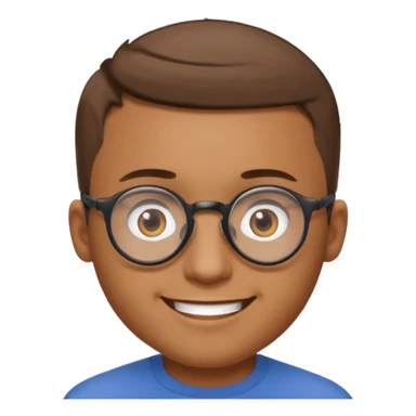 homme cheveux très court marron clair sans barbe sourrir avec lunettes rondes sticker