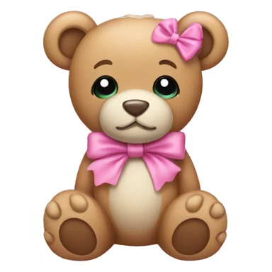 Teddy wearing a pink bow  sticker