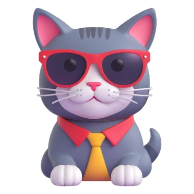 cat with sunglasses sticker