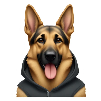 German Shepard wearing a Nike hoodie  sticker