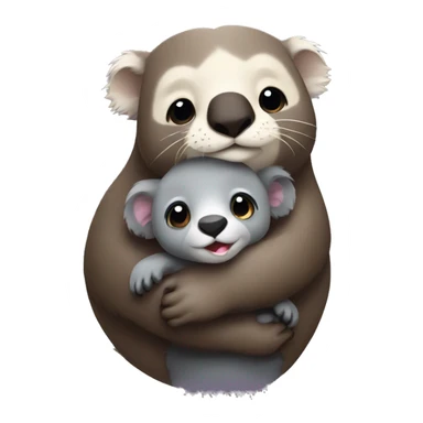 otter hugging koala sticker