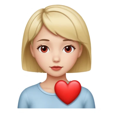 girl with short hair and heart in eyes sticker