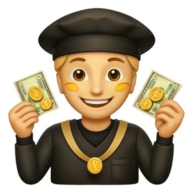 robber emoji with money cheese sticker