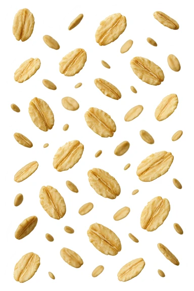 fiocchi di avena fluttuano in aria, iperrealistici 4k sticker