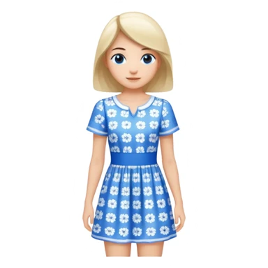 a simple mini dress with blue and little white colors sticker