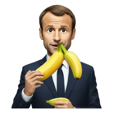 Macron qui mange une banane sticker
