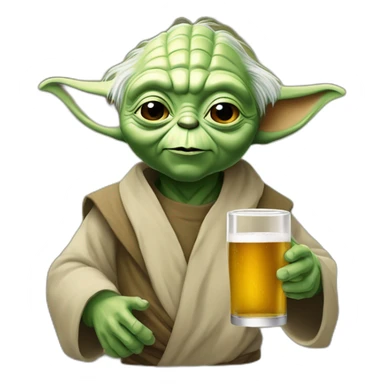 Yoda qui voie une biere sticker