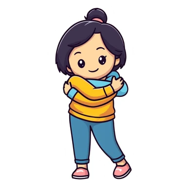 Friend girl cute hugs  sticker