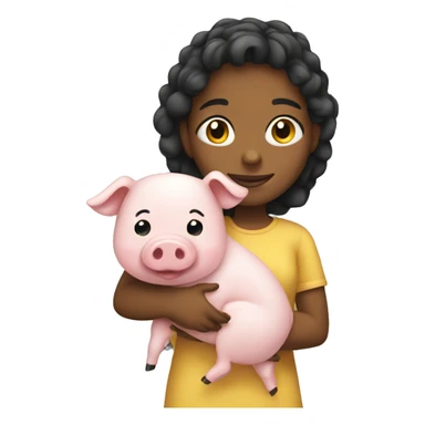 girl holding pig sticker
