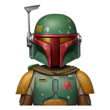 Boba Fett, Star Wars bounty hunter, emoji style sticker