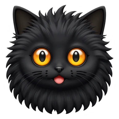 black cat with tiny feet and wide eyes resembling Ghibli soot sprites sticker