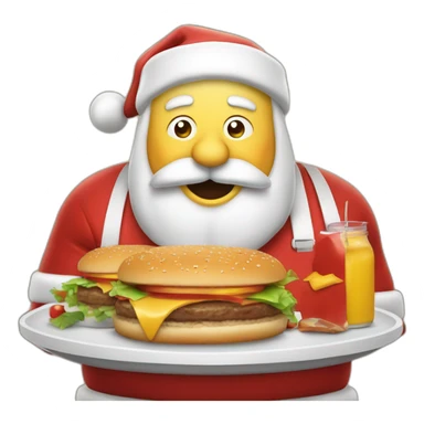 Père Noël qui mange un burger sticker
