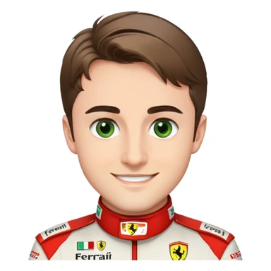 Charles Leclerc green eyes smile in Ferrari uniform sticker