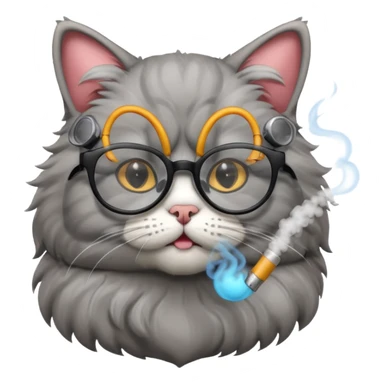 Cat vaping with glasses sticker