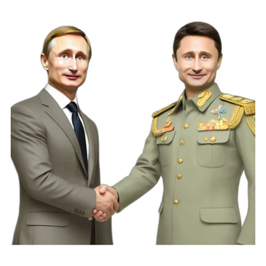 Putin and Zelensky(handshake of Zelensky and Putin sticker