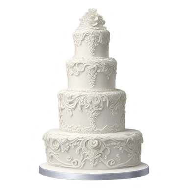 Highly detailed white rococo wedding cake sticker