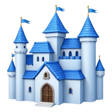  Castle like Disney with blue roof and white wall 3d with texture half rotate sticker