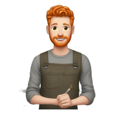 Ginger artist in his art studio sticker