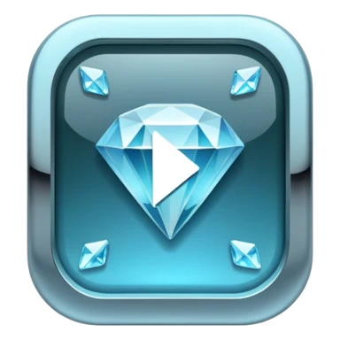 diamond encrusted video play button sticker
