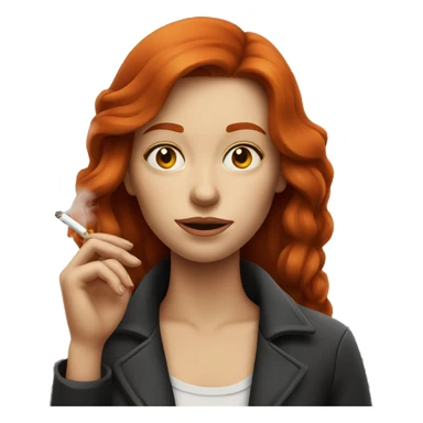 long haired redhead woman smoking sticker