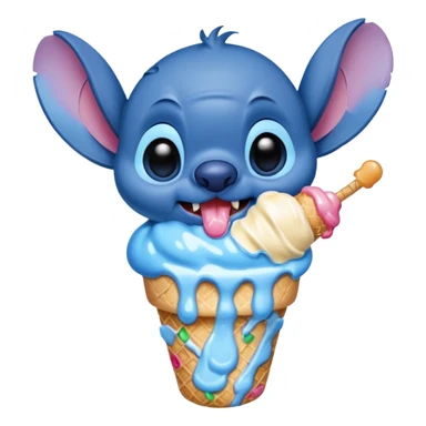 Stitch eating ice cream  sticker