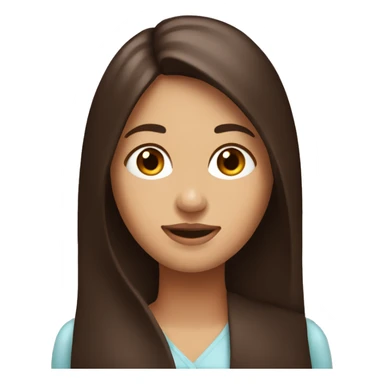 pretty lady with long straight chocolate brown hair sticker