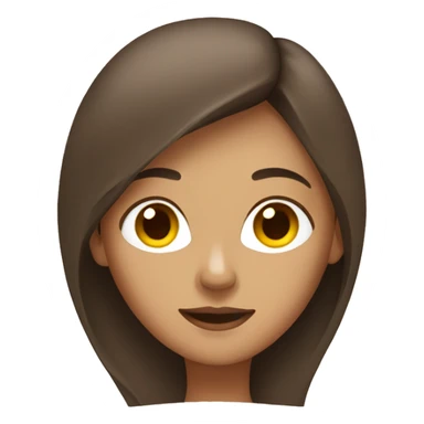 Woman with brown hair and middle part sticker