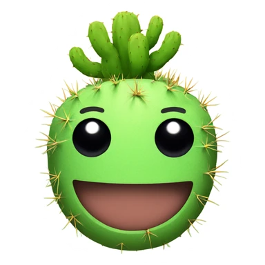 Smiley face with cactus skin sticker