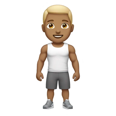 fitness trainer male light skin tone sticker