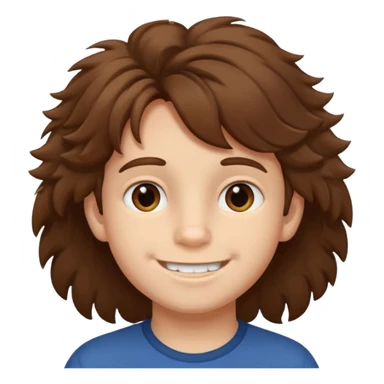 Boy with fluffy hair smiling and numbers 67 near him sticker