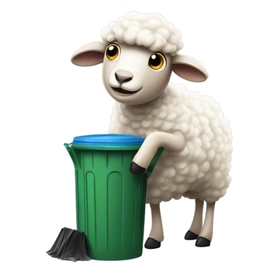 Sheep hitting trash cans  sticker